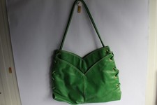 LANCEL Sac à main cuir vert  (39068)