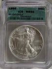1994 US Silver Eagle $1 ICG MS69  Key Date