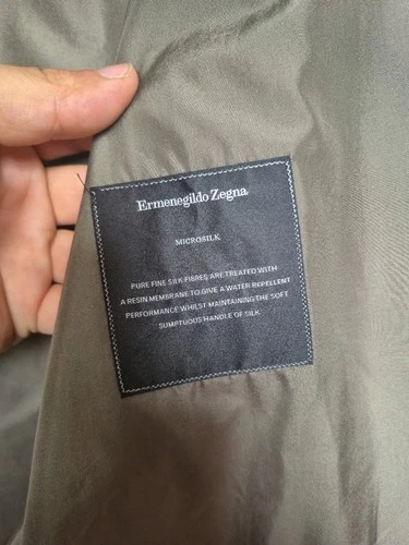 Ermenegildo Zegna Microsilk Trench Coat Silk Italy Water Repellent Sz 54 image 17