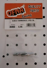 OFNA Racing 36860 ~ Turnbuckles 5x40mm (2 pcs) Silver ~ Vintage RC NIP NOS