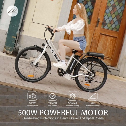 500W 26''inch E-bike Electric Folding Bicycle Fat Tire Snow Beach City Ebike - Picture 7 of 12