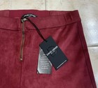 David Lerner DAL0391 Front Zip Faux Suede Merlot Leggings Pants Size M NWT — photo 4