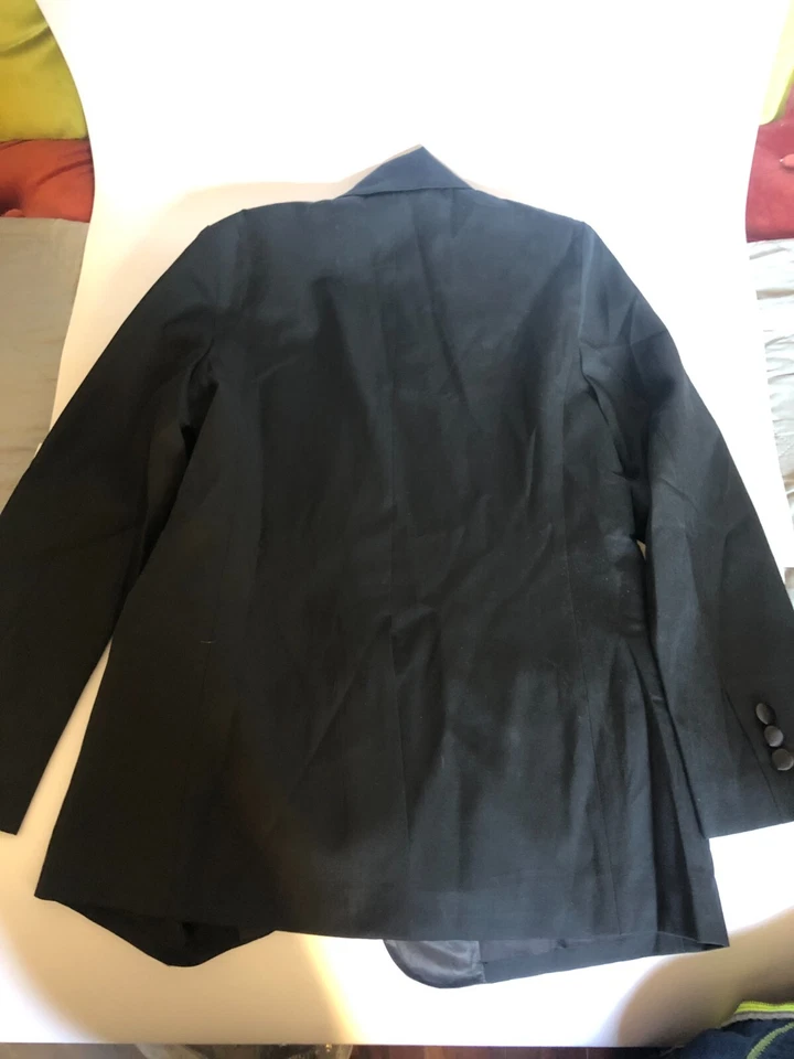 Nuevo con etiquetas Blazer Mujer Miu Miu Negro Esmoquin Lana Delgado Pico Seda Solapa 40 Hecho en Italia Foto 3 de 4