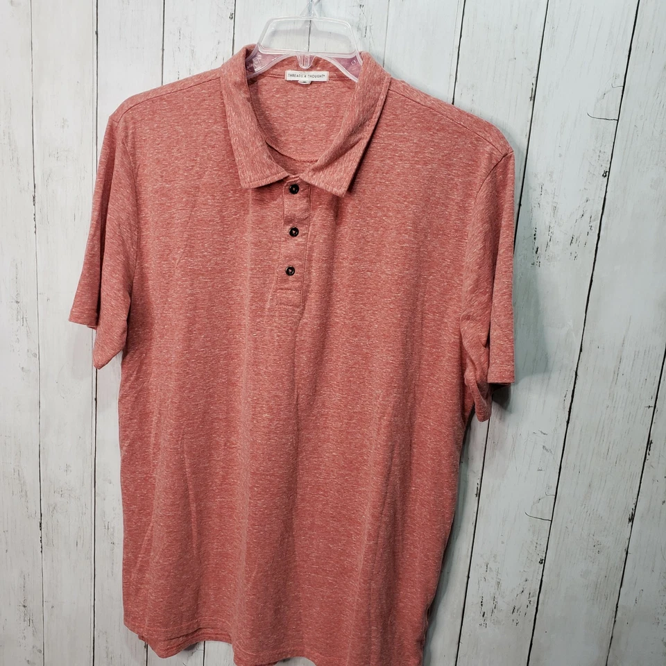 Threads 4 Thought Men's RED Triblend James Polo Size XL  - Image 3 of 4