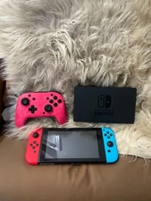 Nintendo Switch 32GB Handheld Console - Neon Red/Blue With Case & Controller