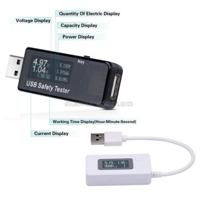 USB Tester Voltmeter Ammeter Voltage Current Power Capacity LCD Display Detector