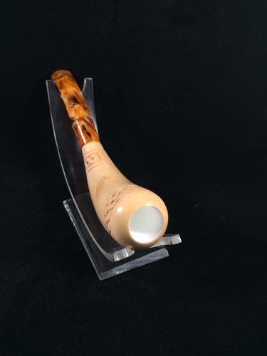 Hand Carved Horn Meerschaum Pipe, Hand-Carved Block Meerschaum, Horn Pipe - Picture 7 of 12
