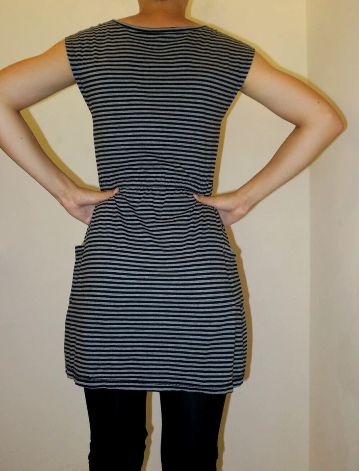 S ❤️ VESTIDO CASUAL CÓMODO A RAYAS Y BOLSILLOS ❤️ Foto 4 de 4