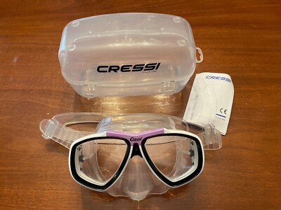 NEW CRESSI SVD Face Mask TEMPERED SWIM MASK +CASE 100% UV ADULT SCUBA  snorkel
