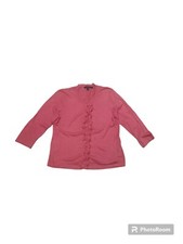 Womens Boden Knit Pink Ruffled 3/4 Sleeve Sweater