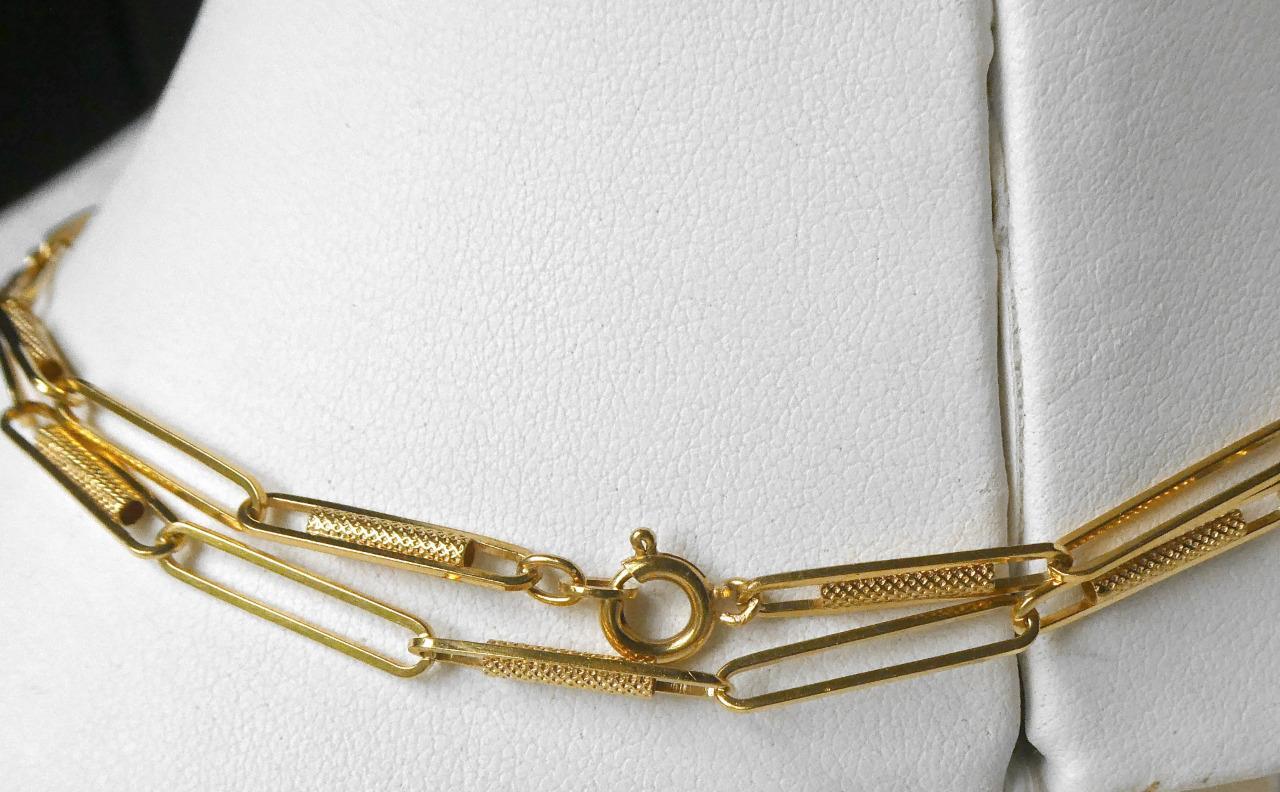 Vintage 18k Gold UnoAerre Italy Fancy Paperclip B… - image 5