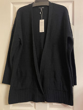 NWT 278 Eileen Fisher Black Organic Cotton Cardigan L XL 1X