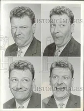 1958 Press Photo Comic Dave King makes several expressions - afa49238