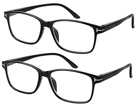 Success Eyewear Computer Glasses 2 Pk Anti Glare Set of 2 Shiny Black 3.0 x