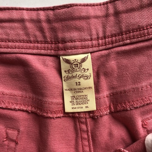 Faded Glory Damen rosa abgeschnittene Jeansshorts Größe 12 A2439 - Bild 3 von 3