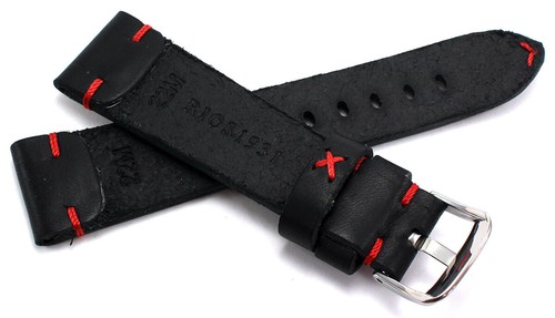 RIOS1931 Vintage 18, 19, 20, 22,mm Made Germany Leather Sturdy Retro Look Strap - Picture 19 of 19