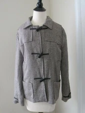Women's Coat Jacket by VSKA Boutique Clothing Brown Cream Coat Size L