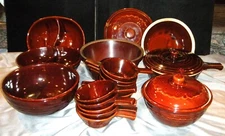 MCM MARCREST MCR2 Daisy & Dot Brown Glazed Stoneware Serving Bowls & Casseroles