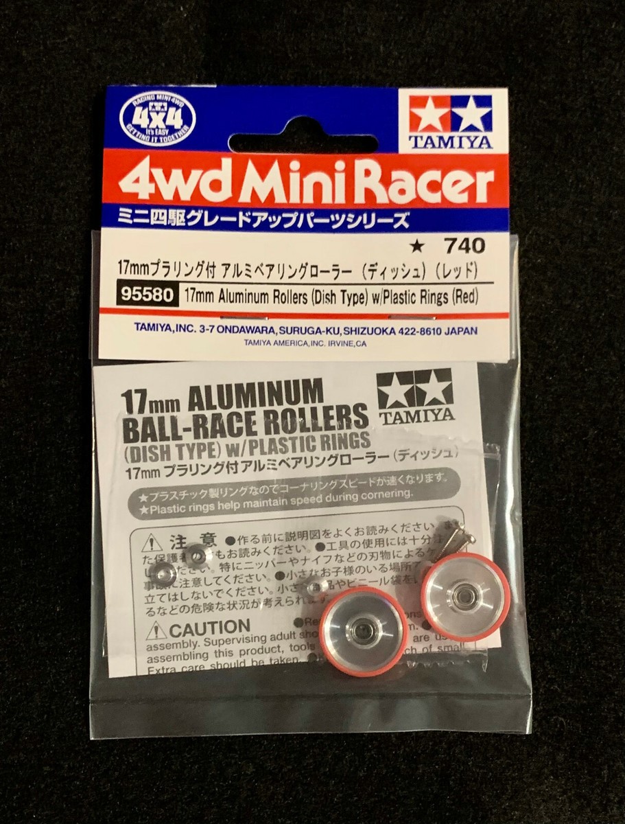 TAMIYA 95580 Mini 4WD 17mm Aluminum Rollers (Dish Type) w/Plastic