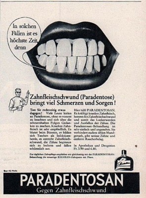 1961 Print Ad Paradentosan Dentist Dental Lips Teeth