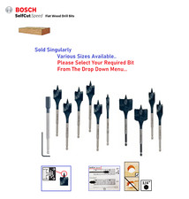 Bosch Flat Wood Drill Bit SPEED Cut Holesaw Self Grab Cut Threaded Tip 6mm-40mm