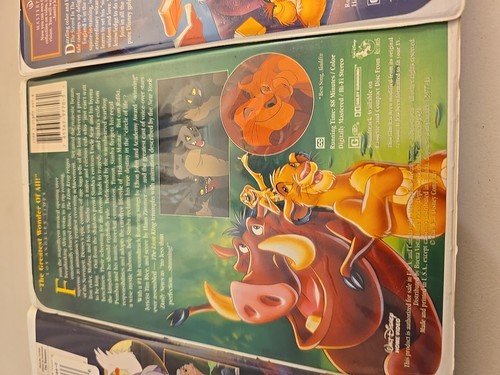 3 DISNEY'S MASTERPIECE LOT VHS THE LION KING THE RESCUERS THE SWORD IN THE STONE - Picture 9 of 19