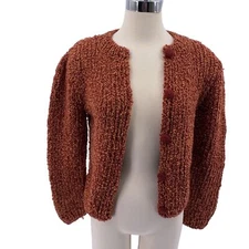 Vintage Robico button front knit grandma cardigan Small medium hand knit