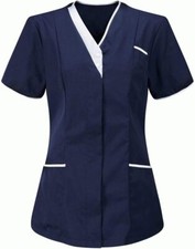 V Neck Style Nurses Tunics Healthcare Hospital Medical Dentists Work Wear Carers