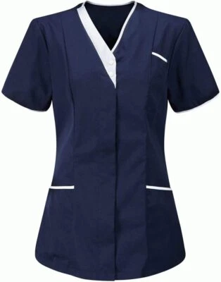 V Neck Style Nurses Tunics Healthcare Hospital Medical Dentists Work Wear Carers