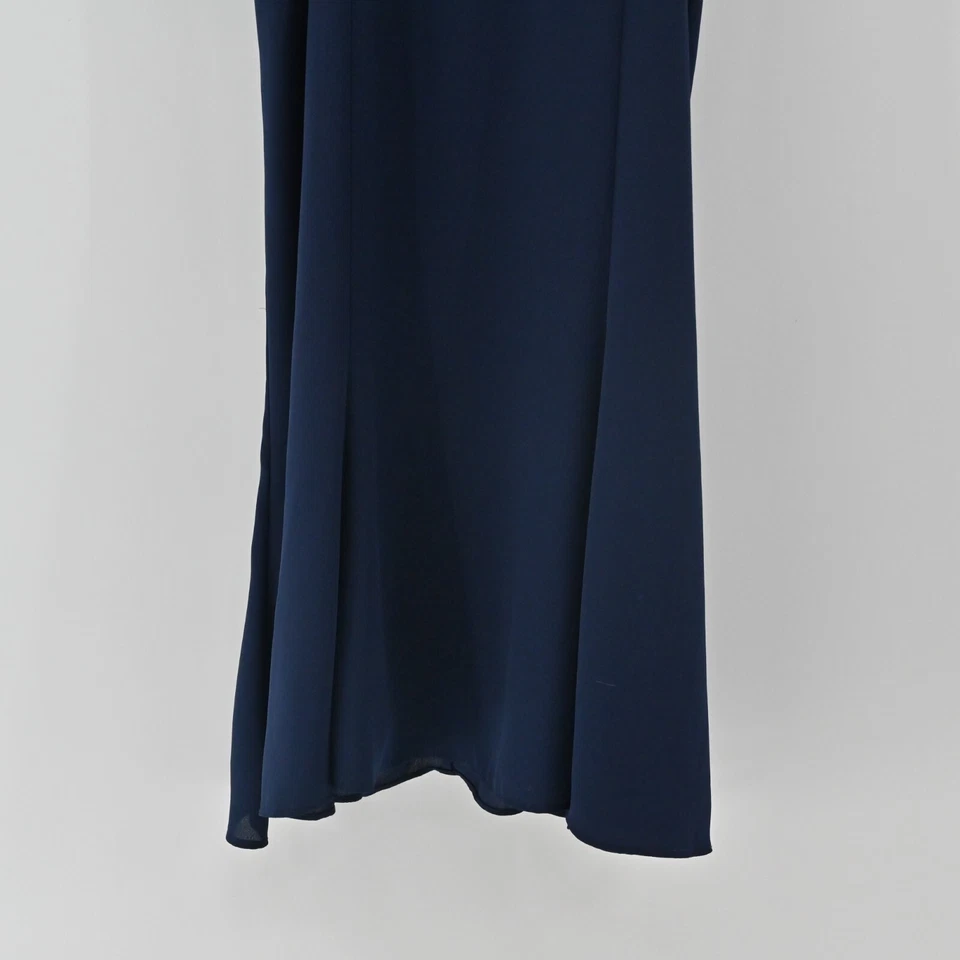 FAME and PARTNERS Dress Womens Size 2 Navy Blue Spagetti Strap Zyra Cut Out Midi - Image 4 of 4