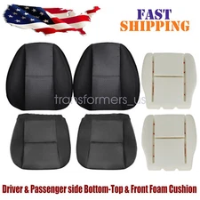 Both Bottom-Top Cloth Seat Cover Black &Foam For 2007-2014 Chevy Silverado Tahoe