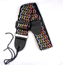 Solid Nylon Guitar Strap Full Vinyl Back- Multicolor