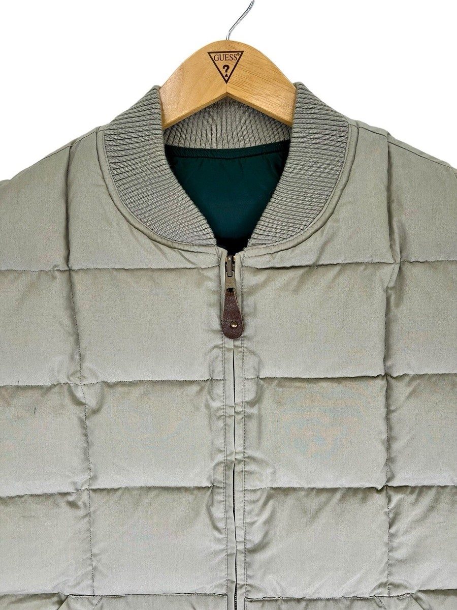 Vintage 90s Eddie Bauer Puffer Vest Jacket Green Goose Down