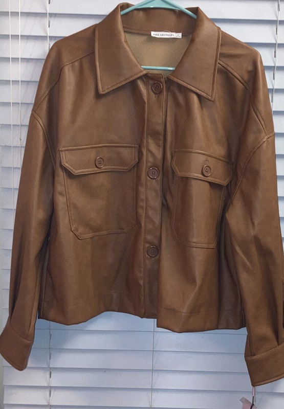 Avec Les filles  faux Leather Jacket