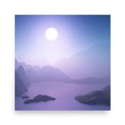 10 x 10 Purple Mountain Sunset Landscape Poster Matte Finish Pastel Print