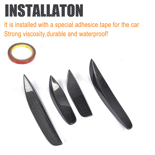 Fit for Benz W205 C205 C63 15-21 REAL Carbon Front Bumper Splitter Canards Fins - Picture 9 of 10
