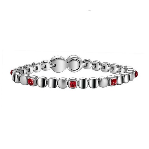 Bracciale Tennis Donna Breil Rolling TJ1455 Acciaio con 8 Cristalli Rossi |  eBay