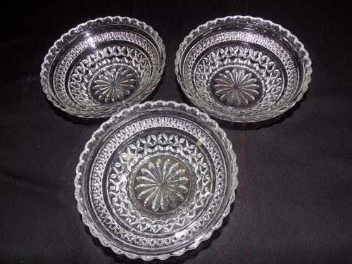Juego de 3 cuencos de vidrio vintage Anchor Hocking Wexford - Imagen 2 de 6