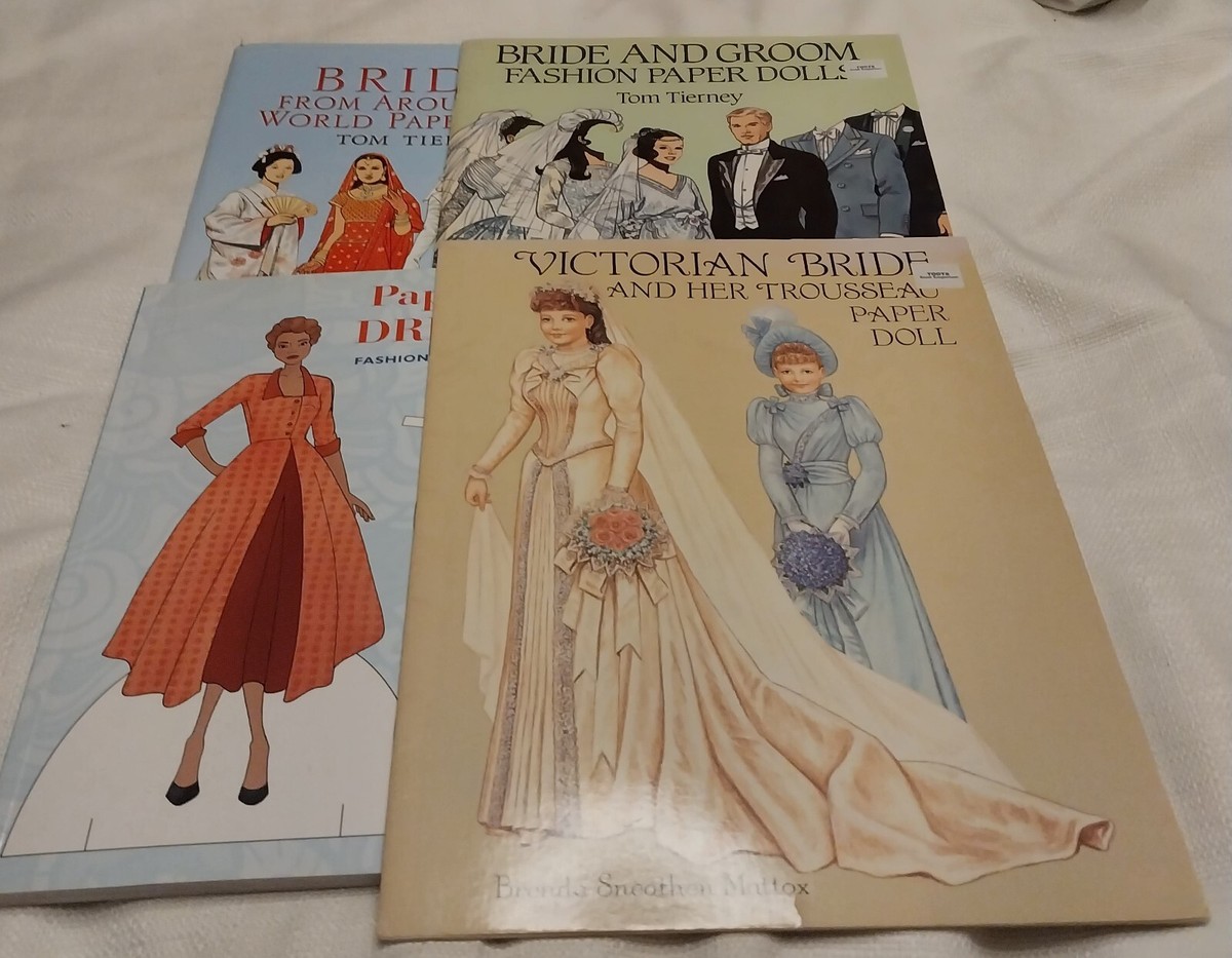 4- Full Color Paper Dolls Dress up cut out See Description 