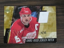 2001-02 Upper Deck Exclusives #E-SY Steve Yzerman Jersey Patch Card # 15/25