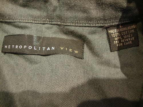 Camicia elegante uomo Metropolitan View tinta unita grigio verdastro L grande 100% cotone classe - Foto 6 di 11