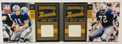 2011 Donruss Elite Danny White Ed Jones Throwback Threads 87/99 Jersey Patch