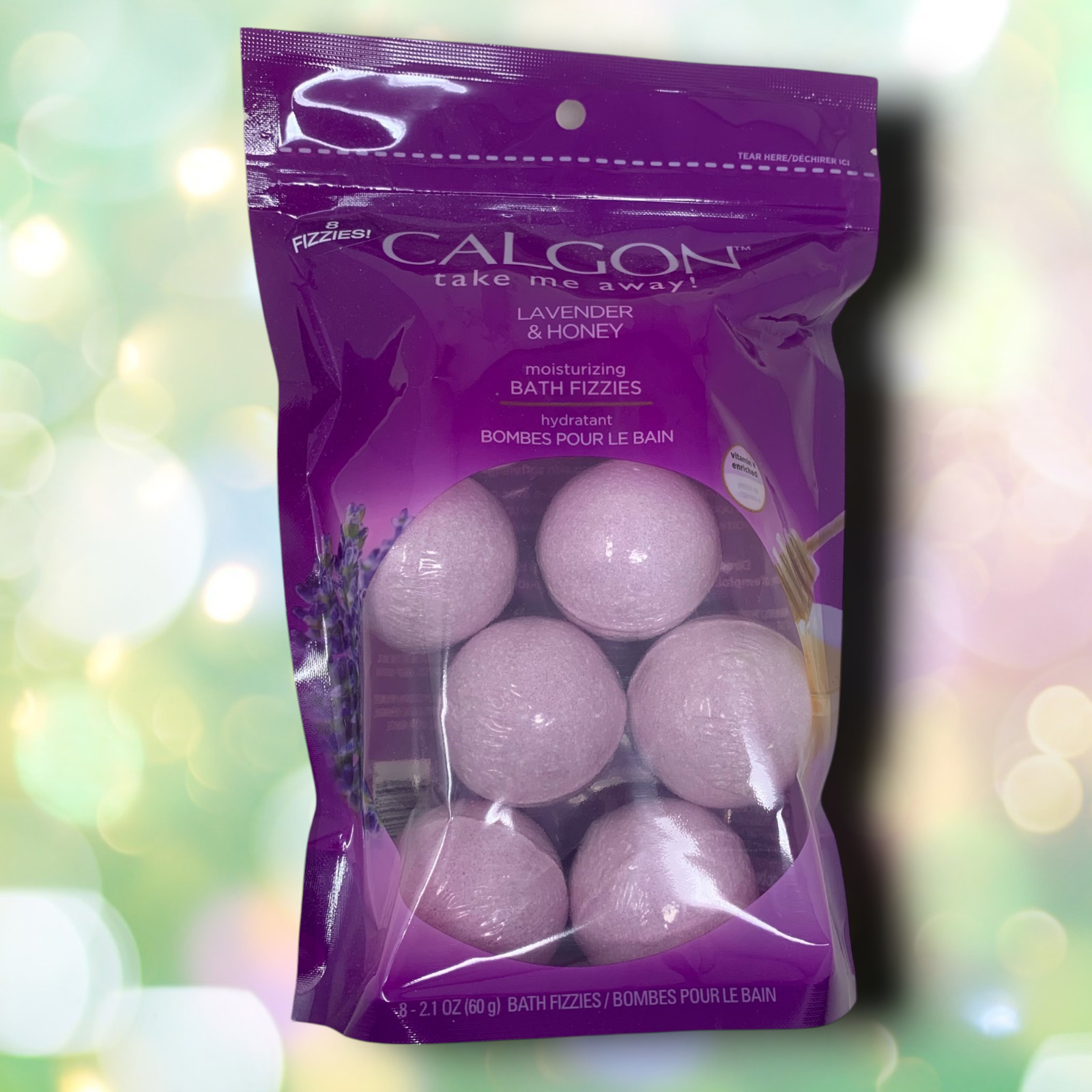 NEW Calgon Moisturizing Bath Fizzies Bombs Lavender & Honey 