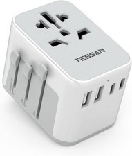 Reisestecker Adapter Weltweit mit 2 USB & 2 U...