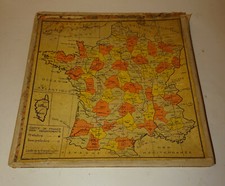 Atlas Géographique De La France 1886, Jeu Ancien, Puzzle Et Boîte En Bois (état Grenier)