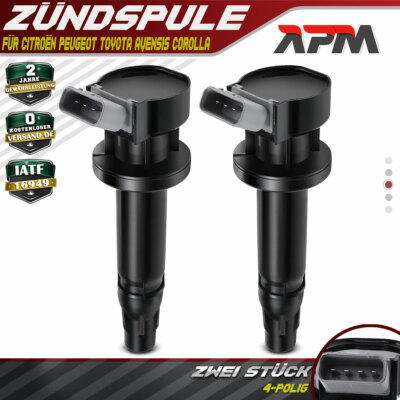 2x Zündspule für Citroën C1 Peugeot 107 Toyota Avensis Corolla Auris Aygo Celica