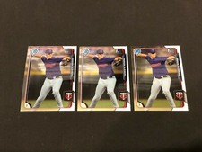 2015 Bowman Chrome Aaron Slegers 1st Bowman Prospect (BCP105) - Lot of 3x