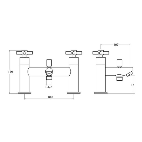 Crosshead Style Modern Chrome Bathroom Taps Variation, Basin, Bath, Freestanding - Picture 58 of 59
