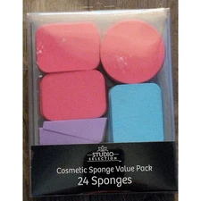 Studio Selection ~ Cosmetic Sponges ~ 24 Sponges In Pack ~ Multiple Colors NEW!