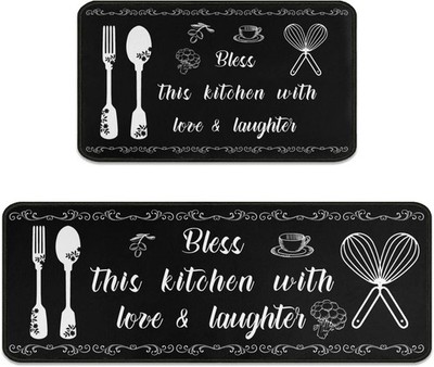 Bla Kitchen Rugs Floor Mats for Cooking Non Slip Waterproof Standing